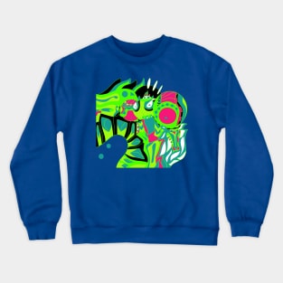 bright fluorescent alien ecopop Crewneck Sweatshirt